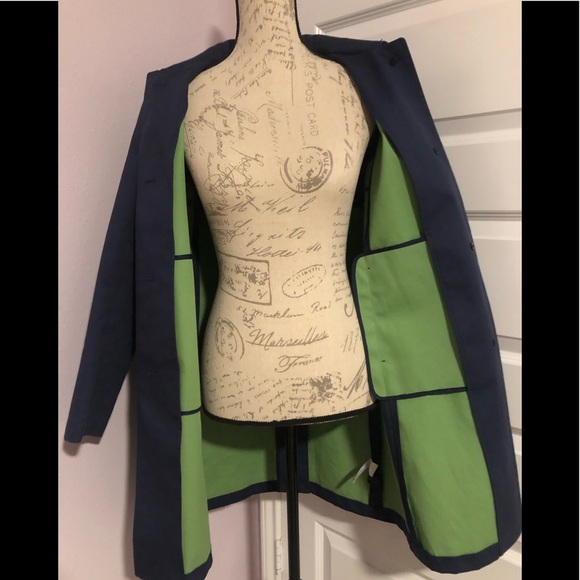 J. Crew Rain Trench Coat in Navy Blue, Size Small (4) - Picture 2 of 5